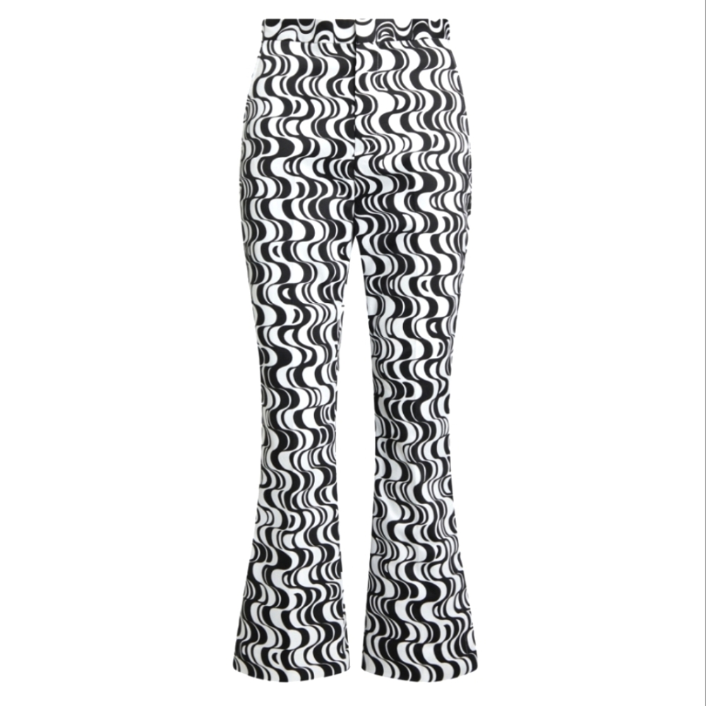 POLO RALPH LAUREN NEW GRAPHIC MOTIF SATEEN KICK FLARE PANT SEXY GROOVY ROCKSTAR